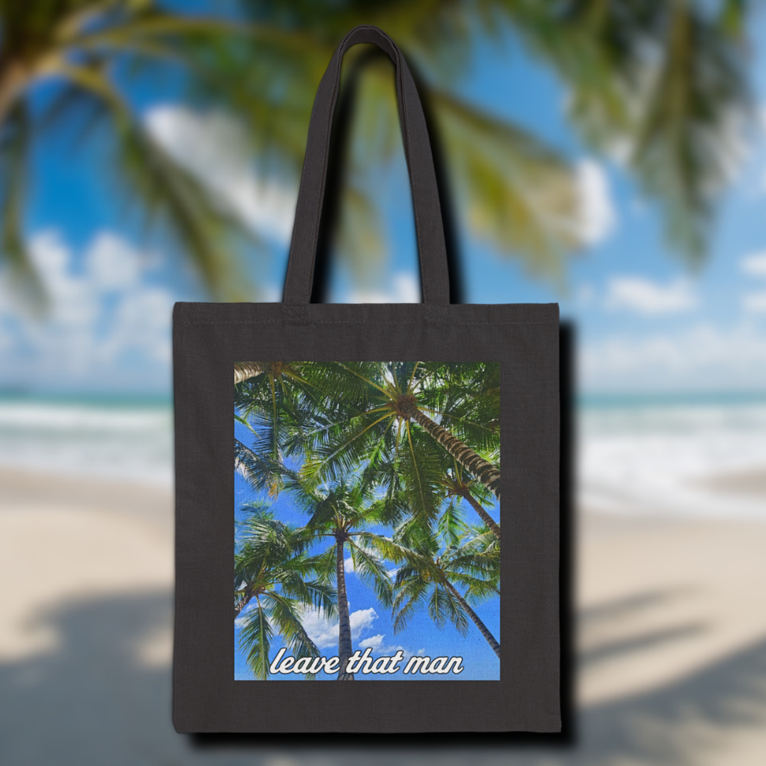 'Leave That Man' Cotton Tote Bag