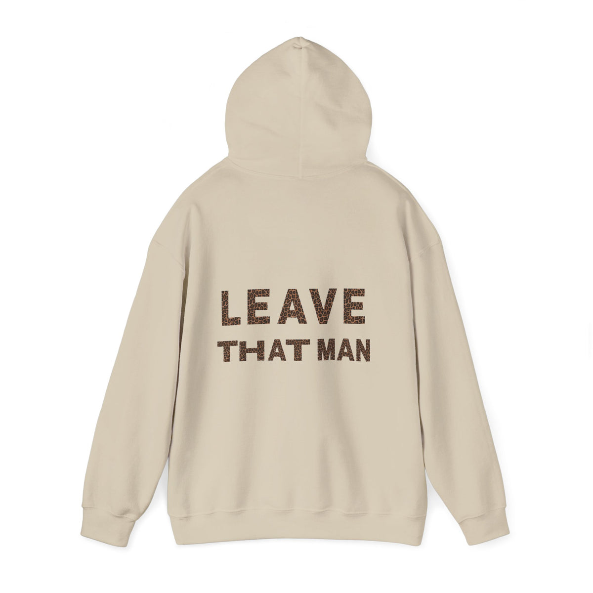 Leopard Print 'Leave That Man' Hooded Sweater